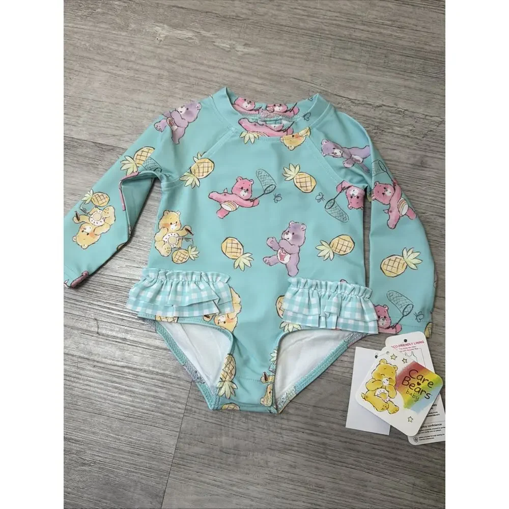 Care Bears Baby Girl One Piece Swimsuit 0-3 Months Blue